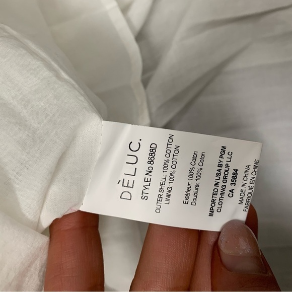 NWT Deluc Stephanie ruffle tiered midi dress 100% cotton white size small - Picture 4 of 7